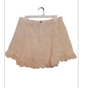 Oli & Hali Cream Eyelet Lace Southwestern Feminine Beach Skort Size Large